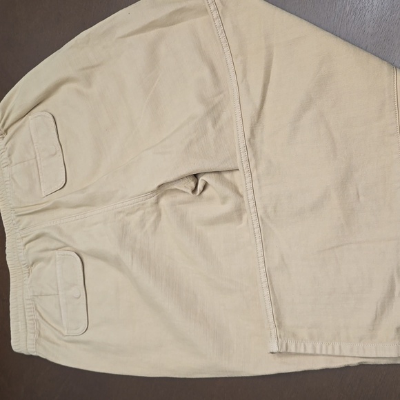 J. CREW Women's M Beige Cropped Pants Elastic Waist Relaxed Fit Linen Blend - Picture 5 of 8